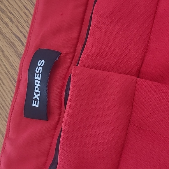 Express Red Skinny High Rise 14L Trouser Pants Fall Winter Holiday - Picture 9 of 13